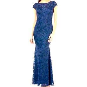 J S Collections Soutache Navy Maxi Dress Size 12